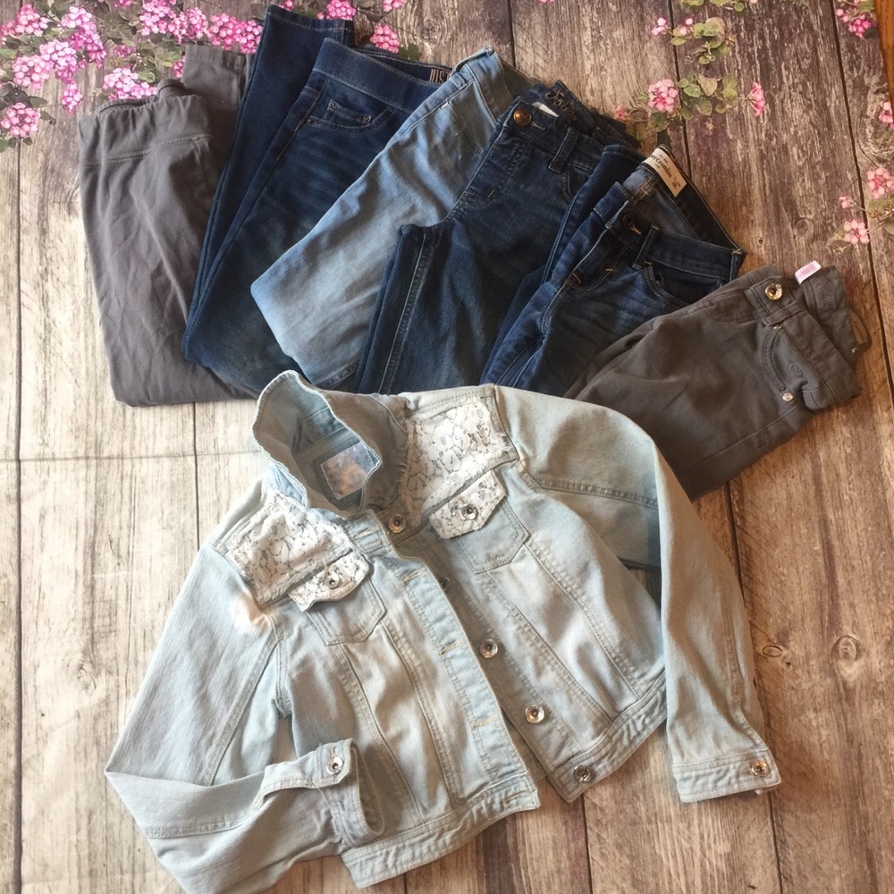 Girls justice abercrombie jeans size 10-12slim